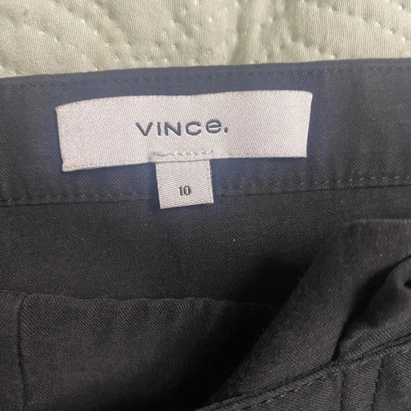 Vince Belted Palazzo Culotte Pants Cropped Wide Leg Size 10 Black High Rise - Picture 7 of 8